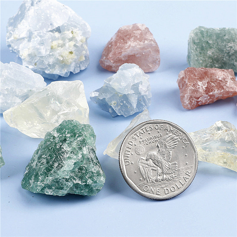 Natural crystal rough stones mixed colors boxed set