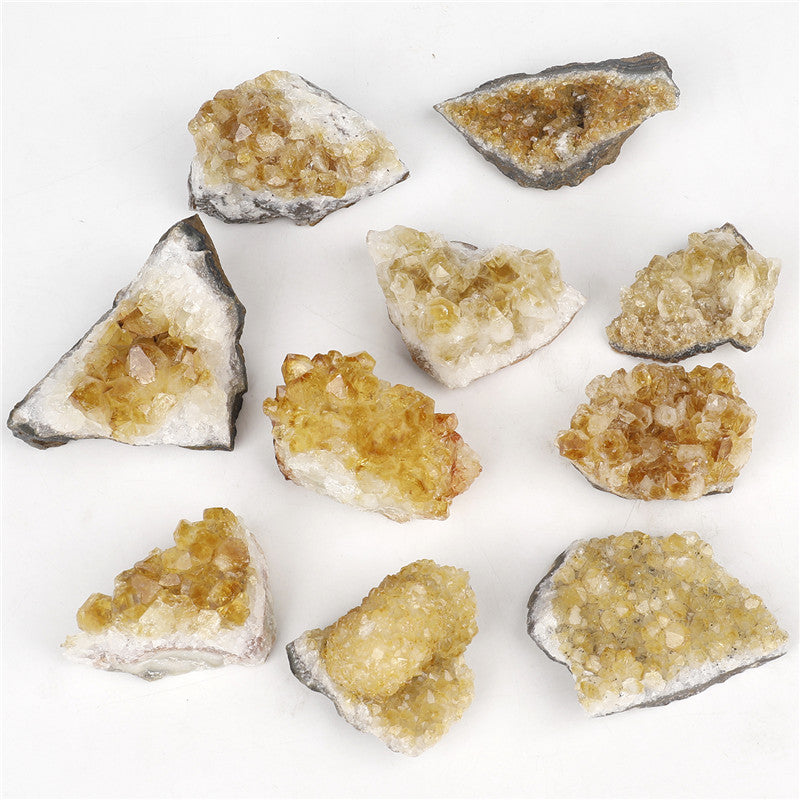 Natural Yellow Quartz Cluster Rough Stone Box Set