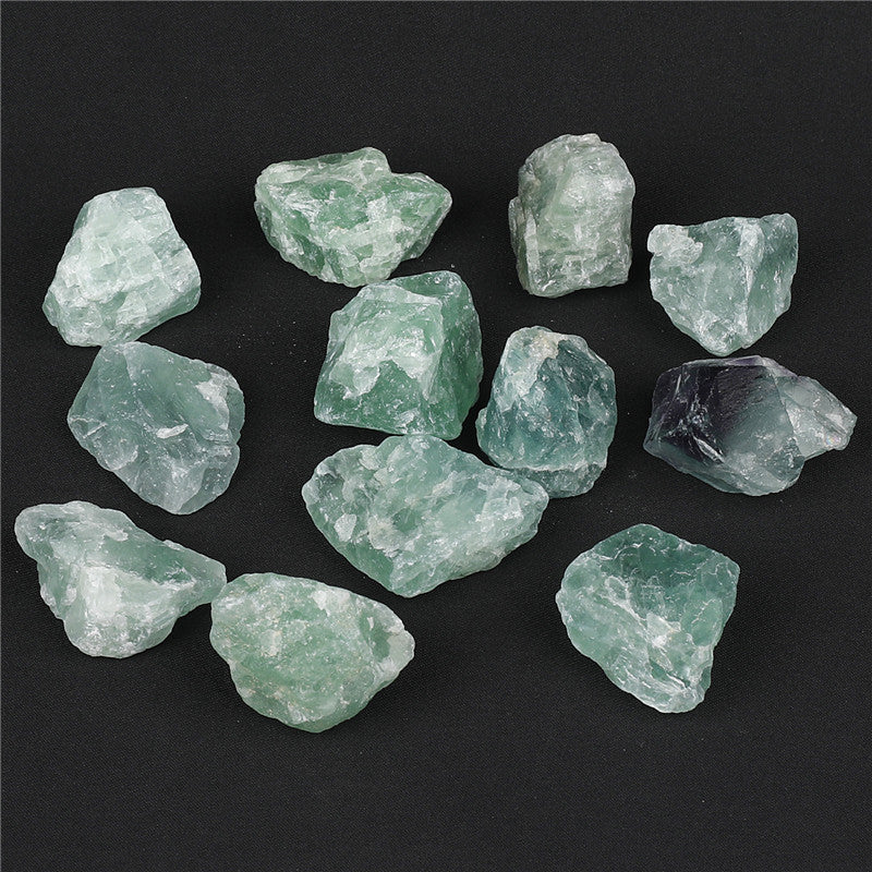 Natural green fluorite rough stone box set