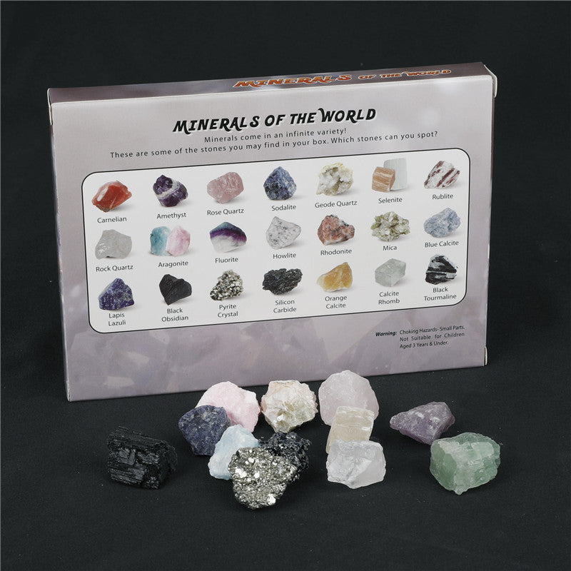 Box of 12 large crystal mineral specimens