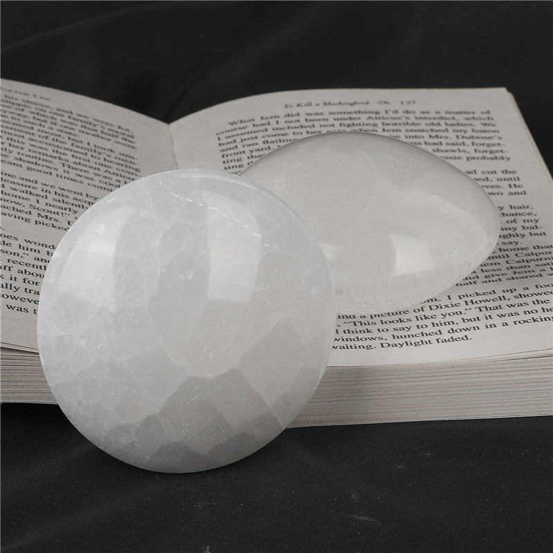 Natural Selenite Round Crystal Ornament