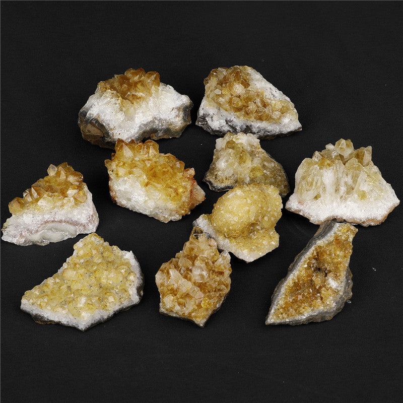 Natural Yellow Quartz Cluster Rough Stone Box Set