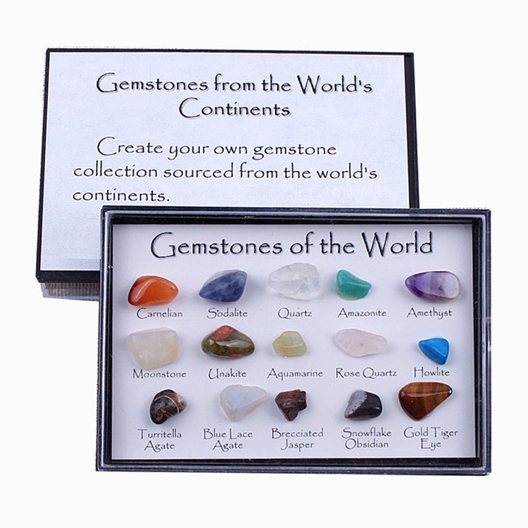 Natural crystal mineral specimens 8 types of mineral raw stones for natural geological education