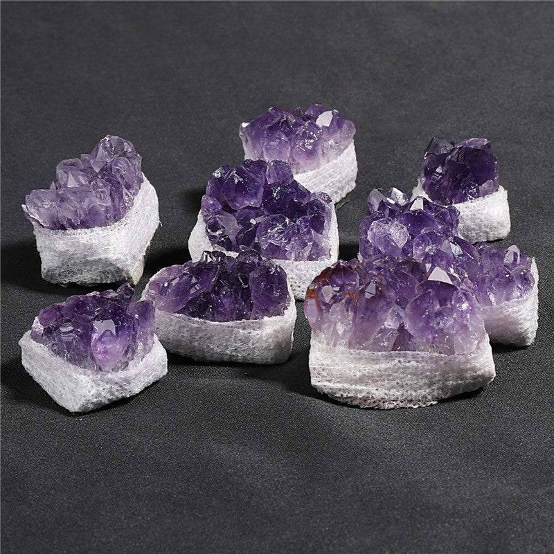 High-quality Grade A natural amethyst crystal cluster rough stone box set
