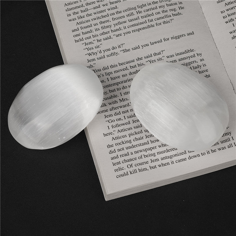 Natural Selenite Palm Stone