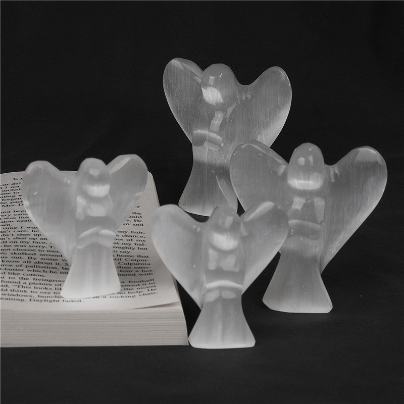 Natural Selenite Angel Crystal Ornament