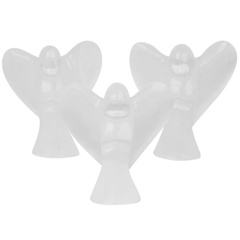 Natural Selenite Angel Crystal Ornament