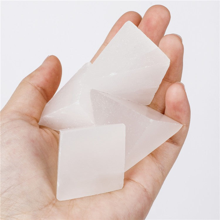 Natural yellow selenite pyramid small ornament