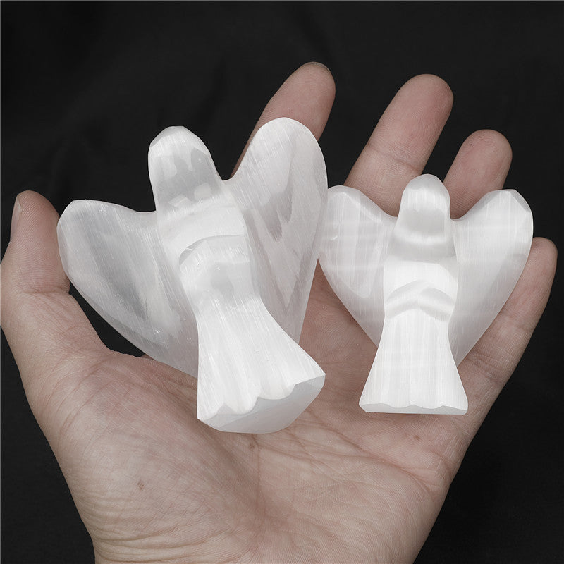 Natural Selenite Angel Crystal Ornament