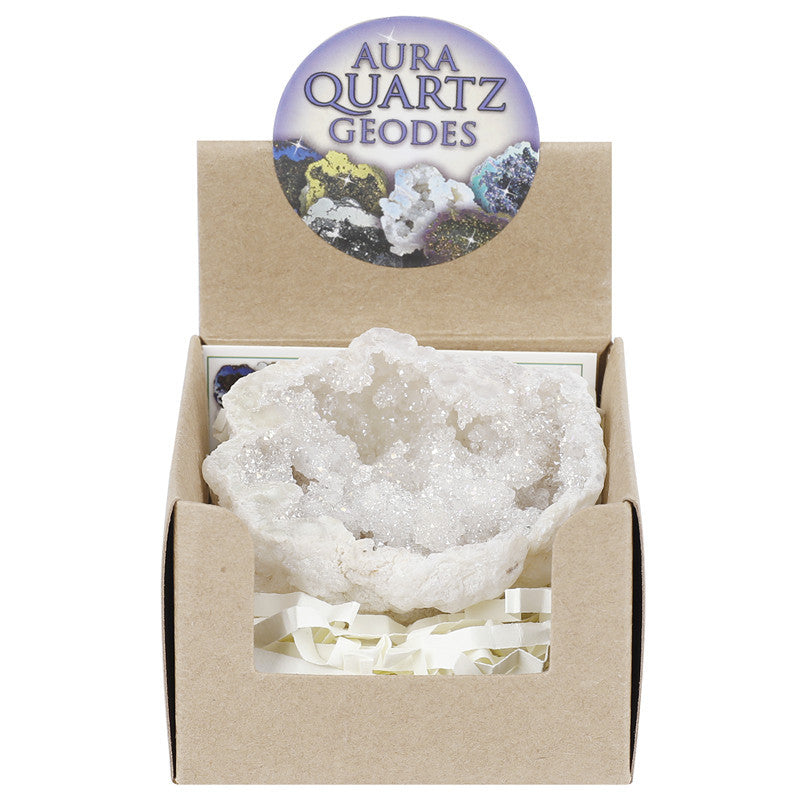 6 colors available, natural crystal cave agate treasure pot raw stone electroplated color box packaging