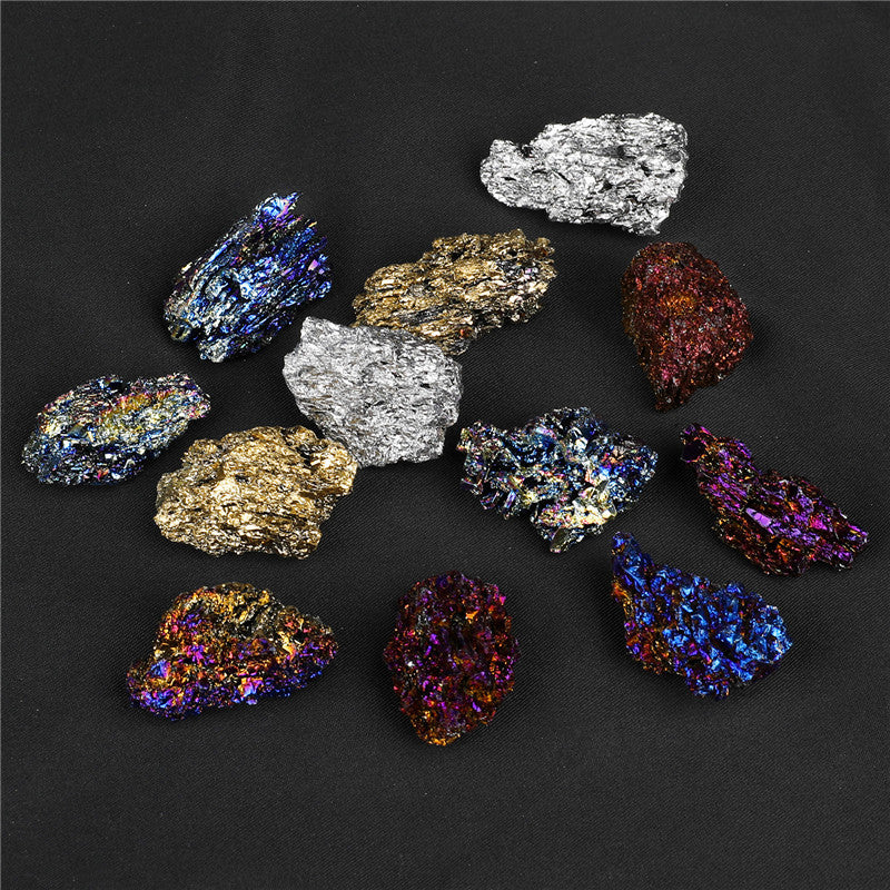 Electroplated colored coal crystal box