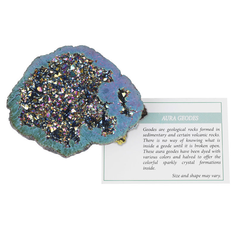 6 colors available, natural crystal cave agate treasure pot raw stone electroplated color box packaging