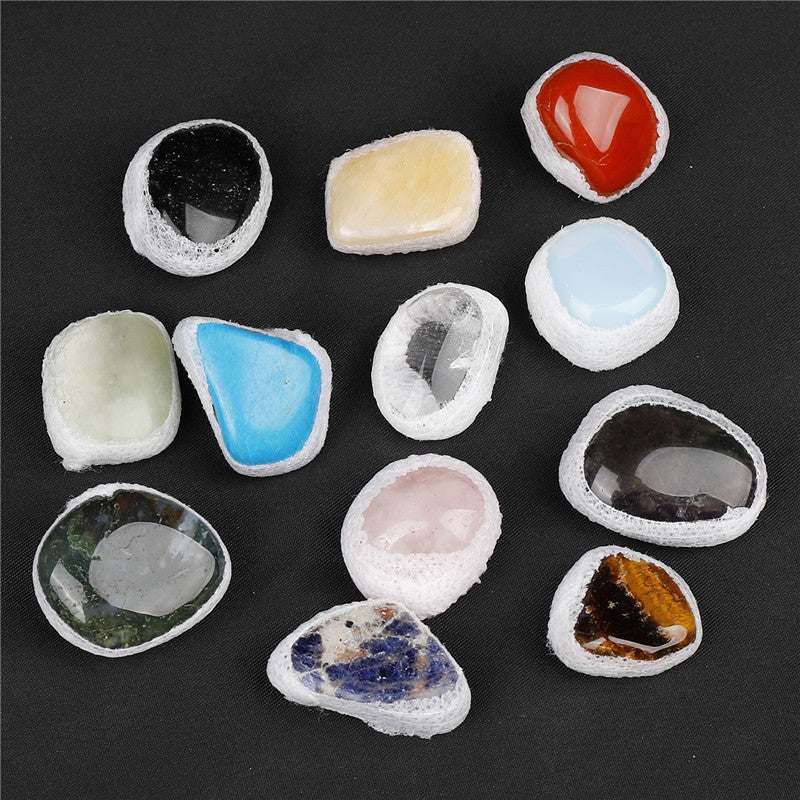 Natural tumbled Stone Crystal Mixed Color Small Gift Box Set