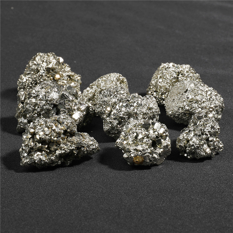 Natural pyrite raw stone crystal cluster, natural color, loose stones, small box