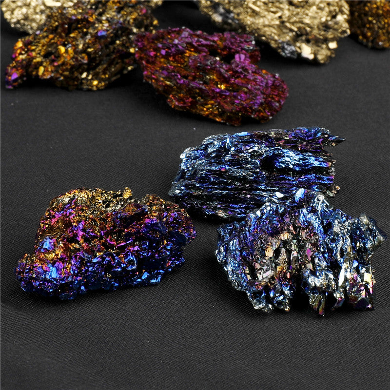 Electroplated colored coal crystal box