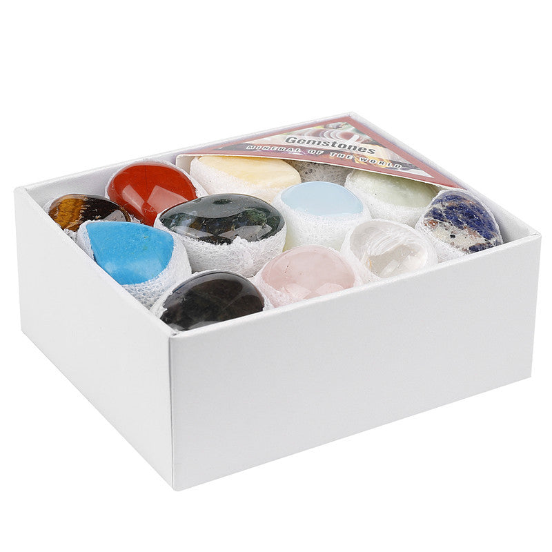 Natural tumbled Stone Crystal Mixed Color Small Gift Box Set