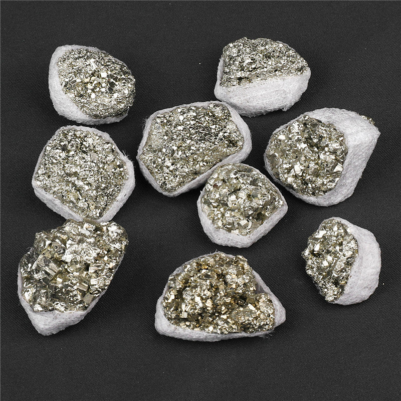 Natural pyrite raw stone crystal cluster, natural color, loose stones, small box