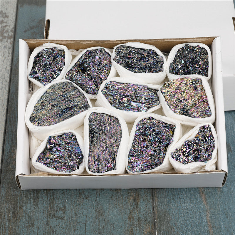 5 colors available Natural raw crystal coal crystal box set