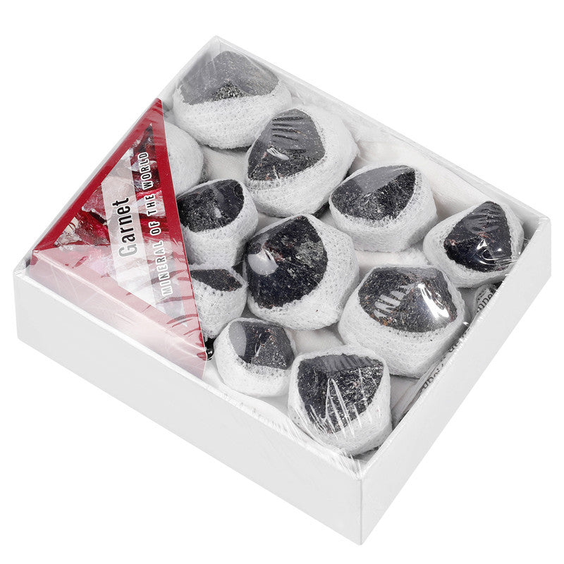 Natural garnet specimen box