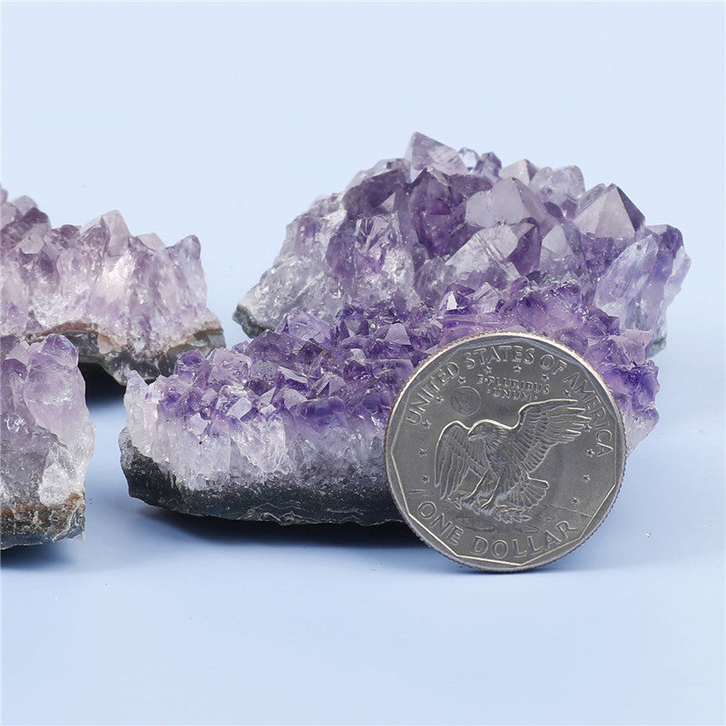 High-quality Grade A Brazilian natural amethyst crystal cluster rough stone box set