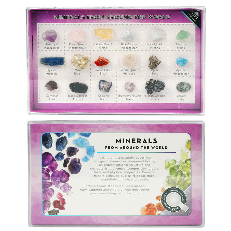 8 types of mineral rough stones, natural crystal mineral specimens, natural geological teaching materials