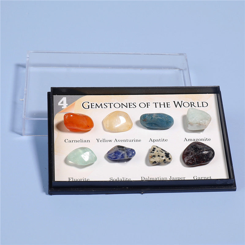 Natural crystal mineral specimens 8 types of mineral raw stones for natural geological education