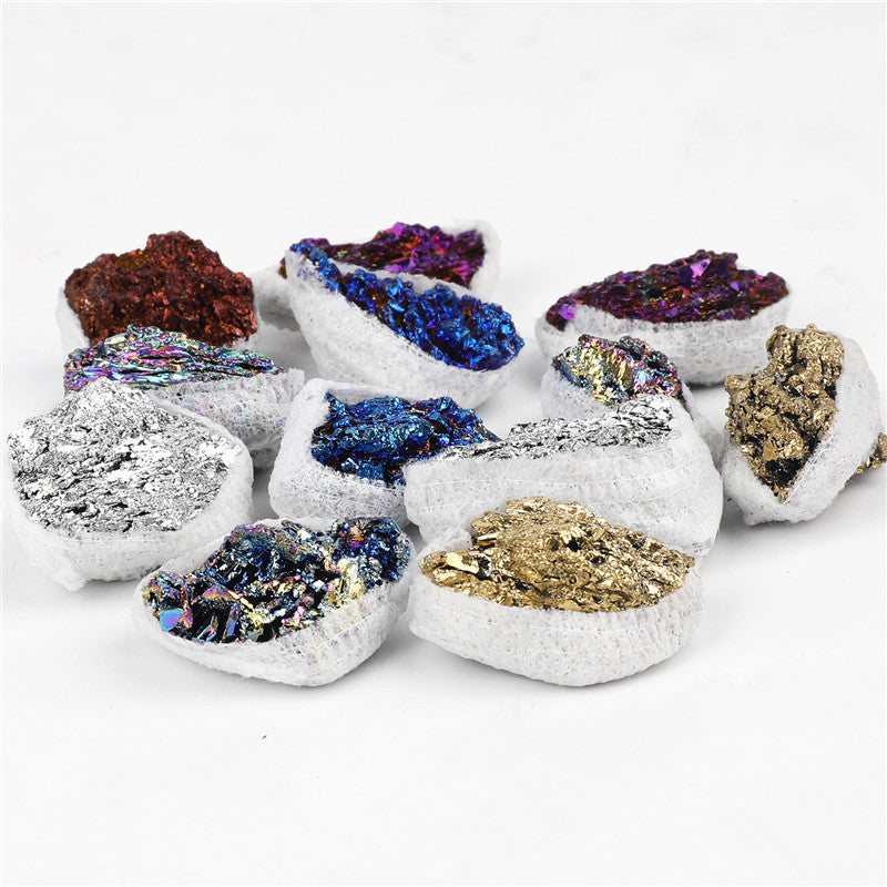 Electroplated colored coal crystal box