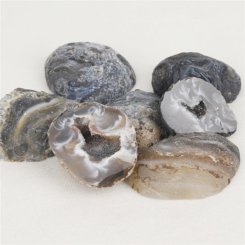 Natural Brazilian agate mini crystal cave raw stone