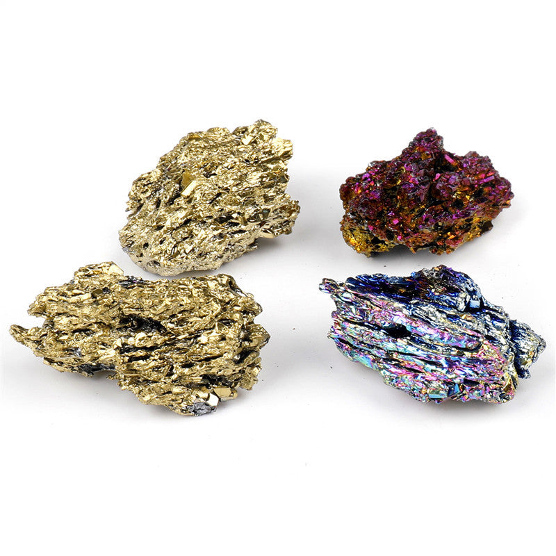 Electroplated colored coal crystal box