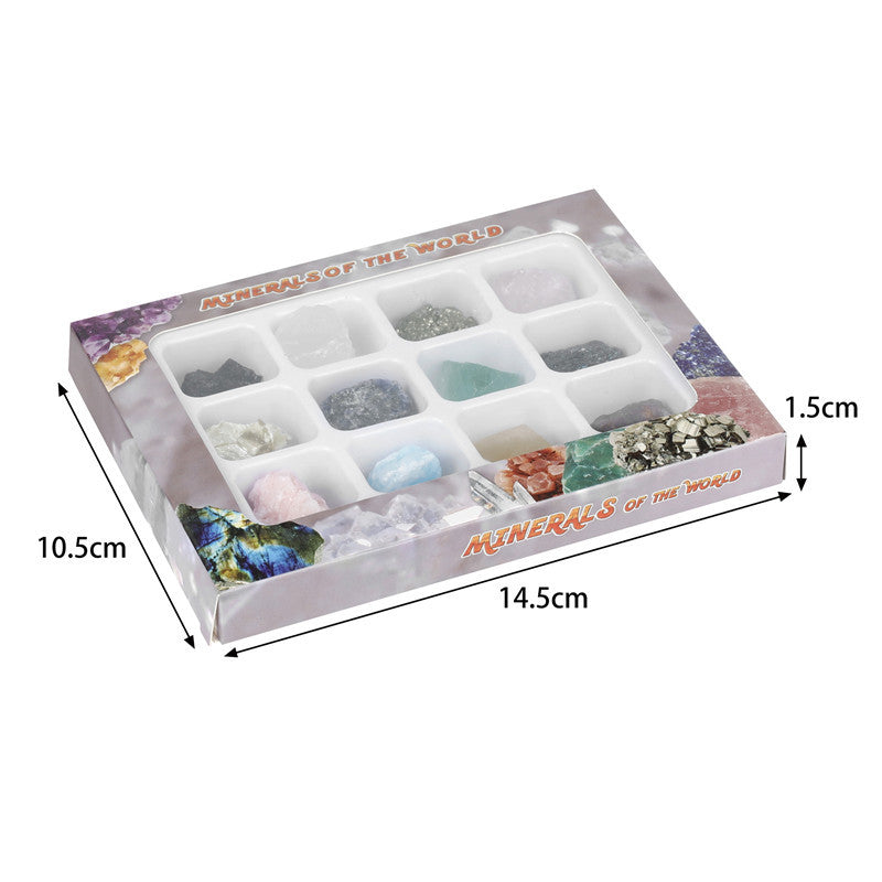 Box of 12 large crystal mineral specimens