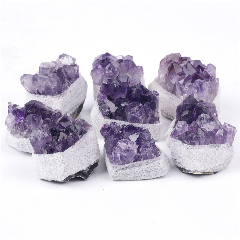 High-quality Grade A natural amethyst crystal cluster rough stone box set