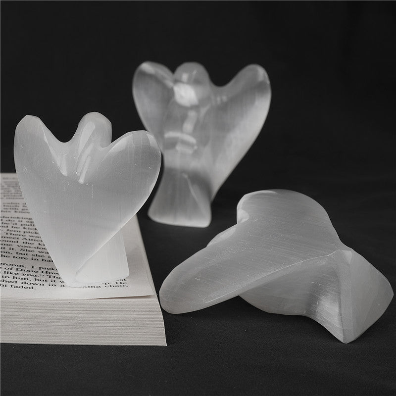 Natural Selenite Angel Crystal Ornament
