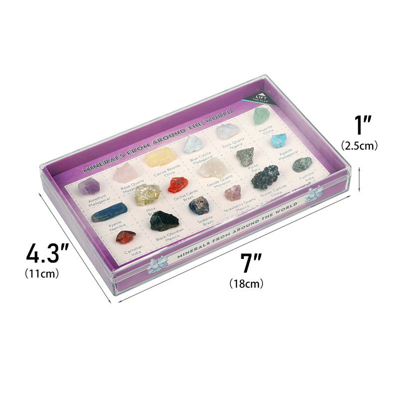 8 types of mineral rough stones, natural crystal mineral specimens, natural geological teaching materials