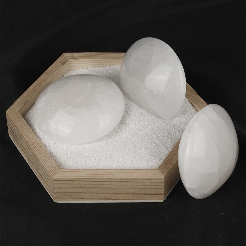 Natural Selenite Round Crystal Ornament