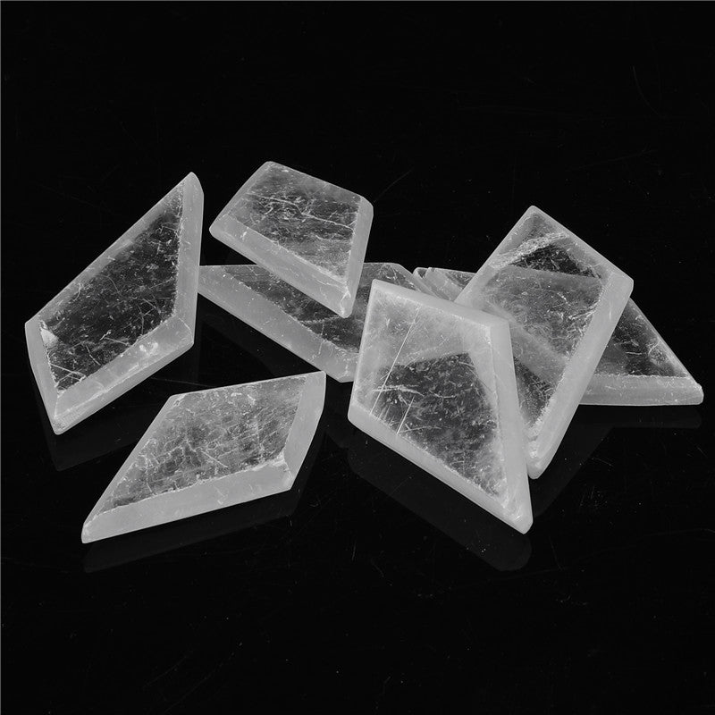 Natural Selenite Slabs Rhombic Cut Raw Stone Material