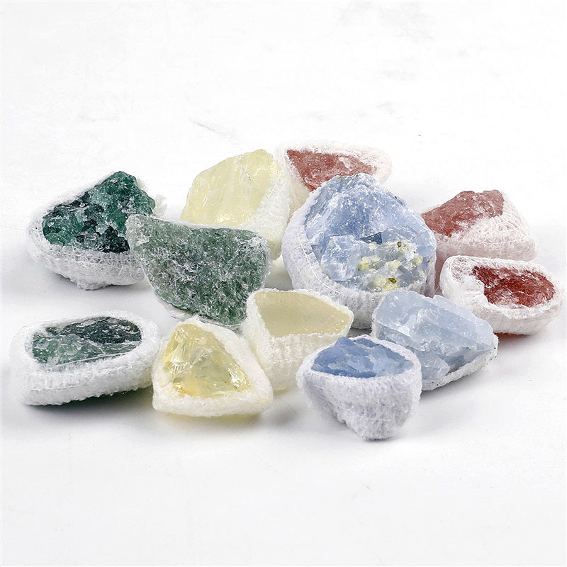 Natural crystal rough stones mixed colors boxed set