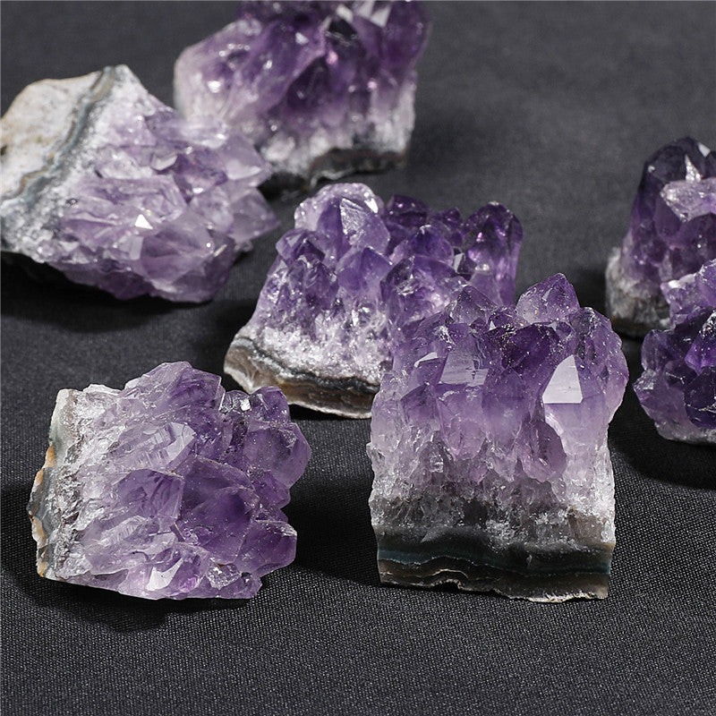 High-quality Grade A natural amethyst crystal cluster rough stone box set