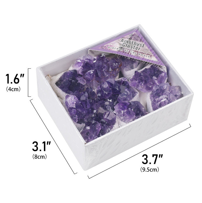 High-quality Grade A natural amethyst crystal cluster rough stone box set