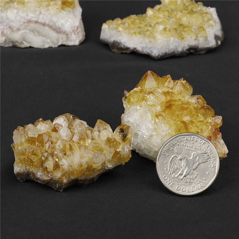 Natural Yellow Quartz Cluster Rough Stone Box Set