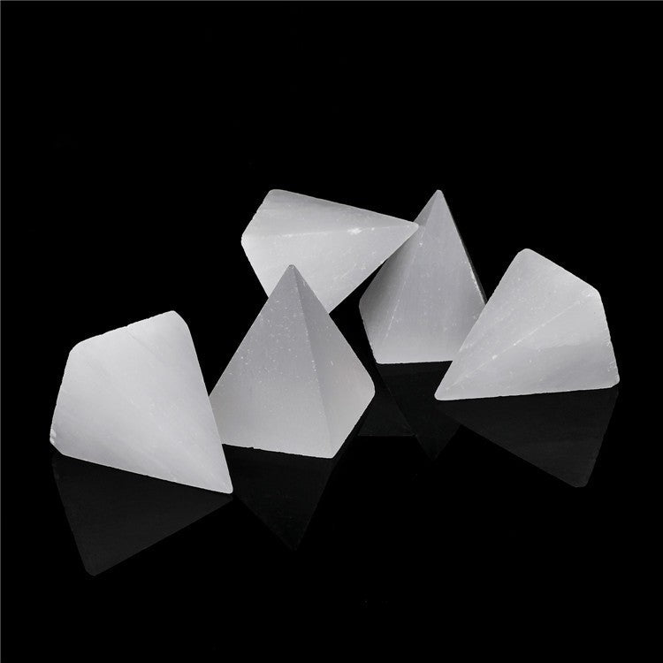 Natural yellow selenite pyramid small ornament