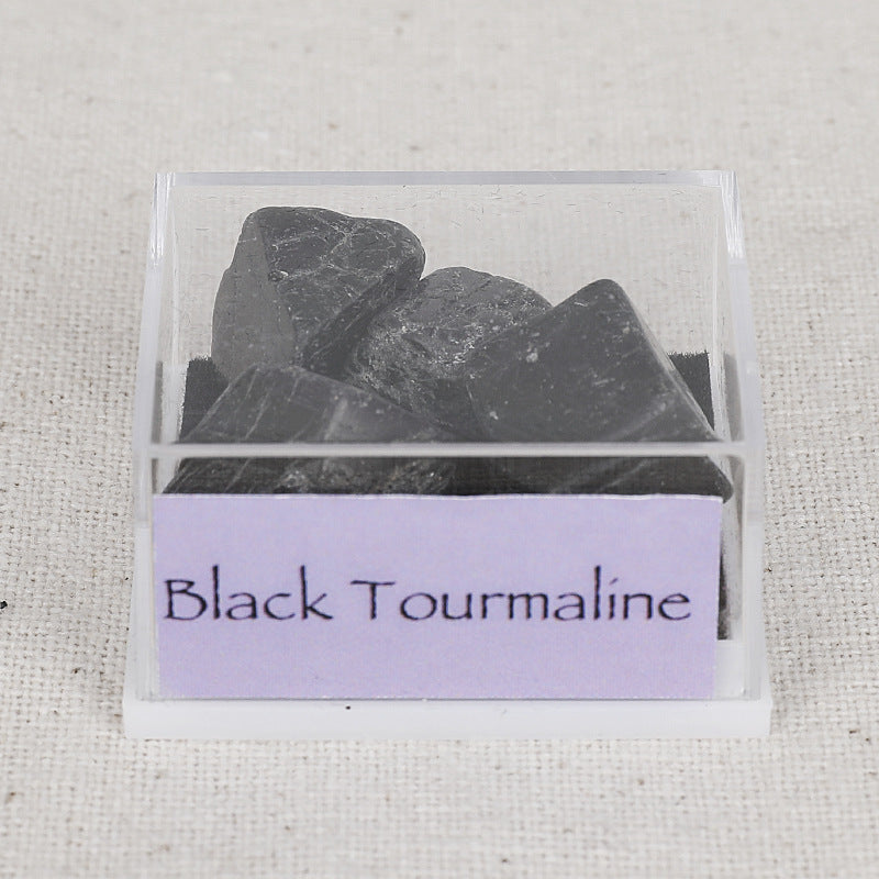 Mixed mineral natural crystal rough stone acrylic small box specimen