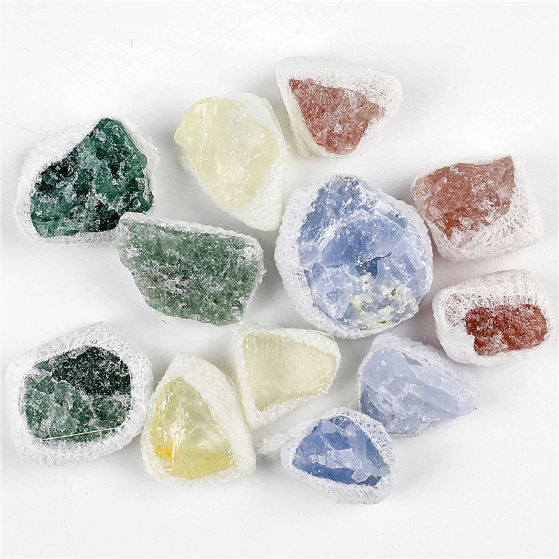 Natural crystal rough stones mixed colors boxed set