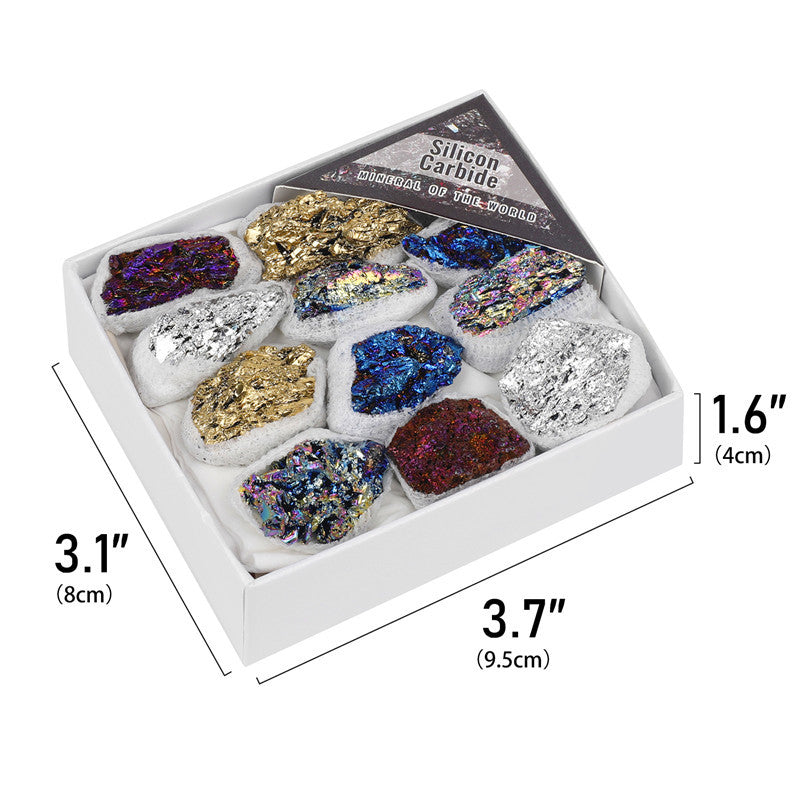 Electroplated colored coal crystal box