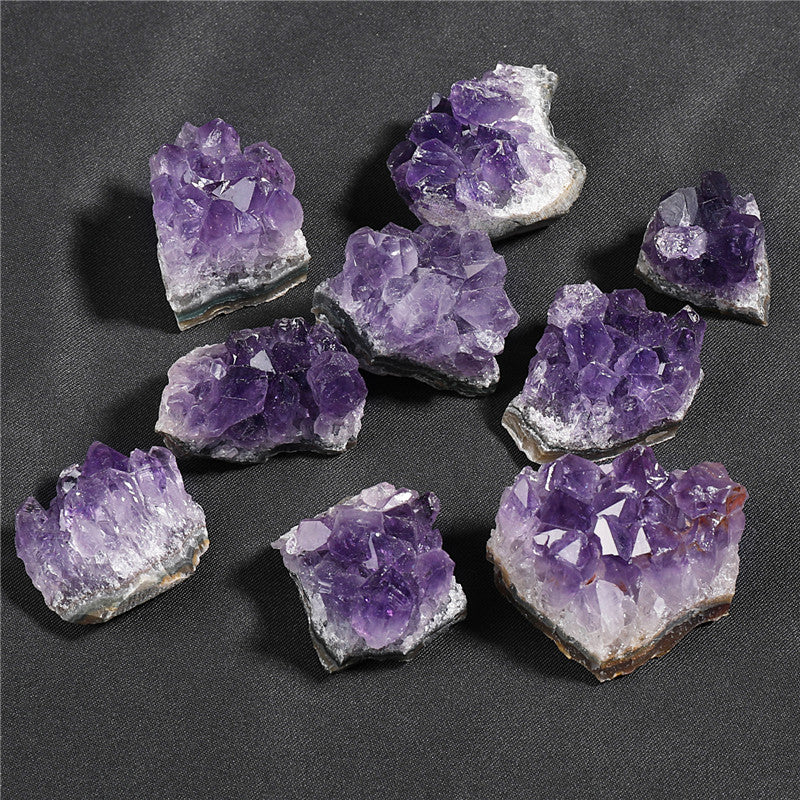 High-quality Grade A natural amethyst crystal cluster rough stone box set
