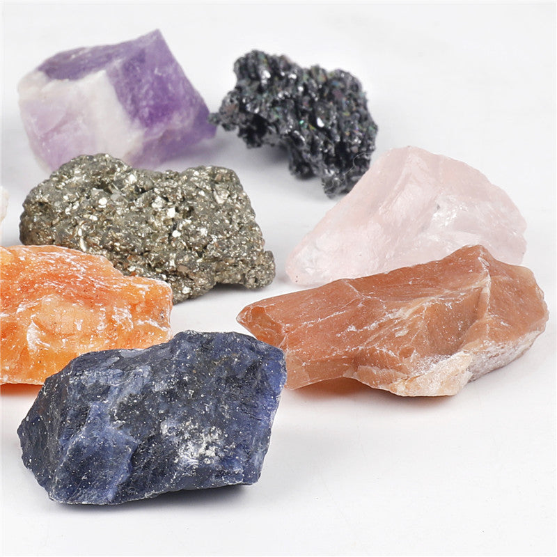 12 types of large-grain natural crystal rough stone mineral specimens for geological teaching