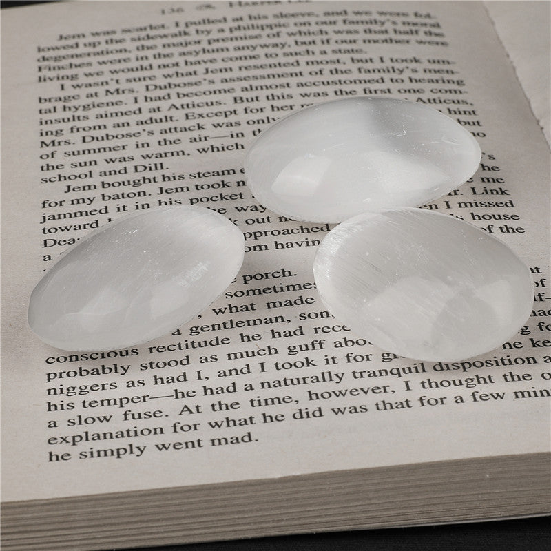 Natural Selenite Palm Stone