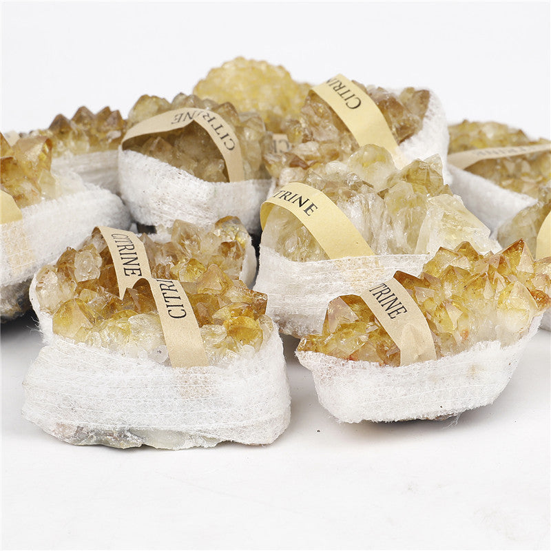 Natural Yellow Quartz Cluster Rough Stone Box Set