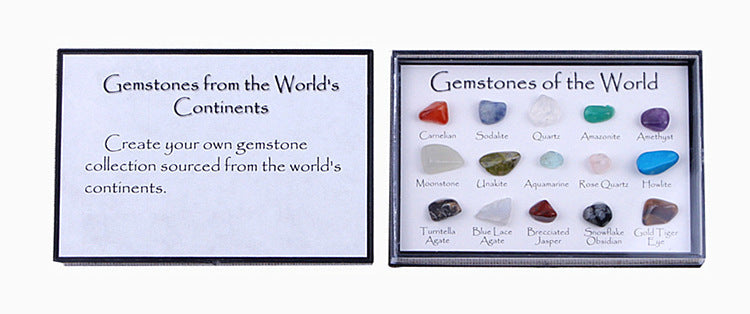 Natural crystal mineral specimens 8 types of mineral raw stones for natural geological education