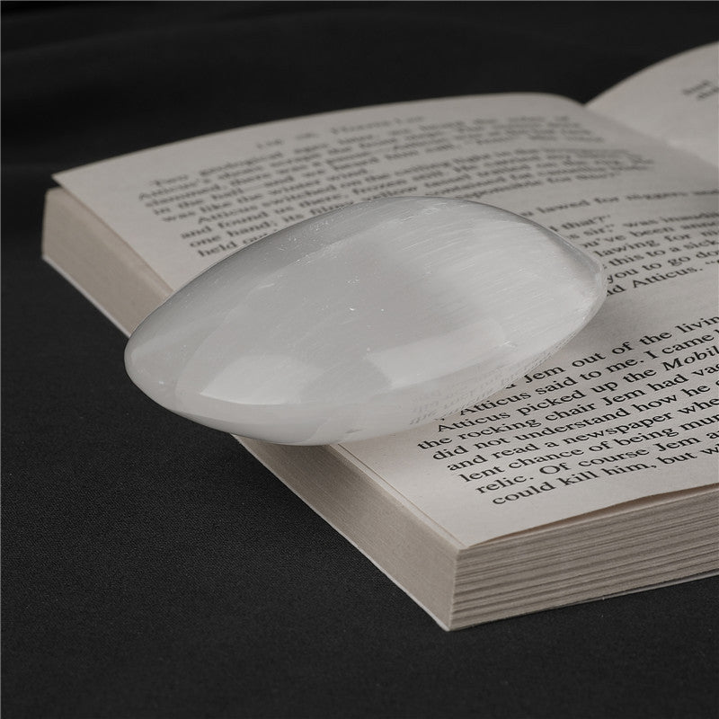 Natural Selenite Palm Stone