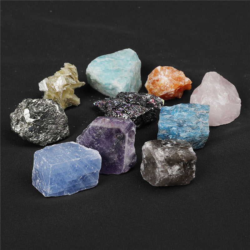 Natural raw crystal mixed color small gift box set of minerals and geological science teaching materials